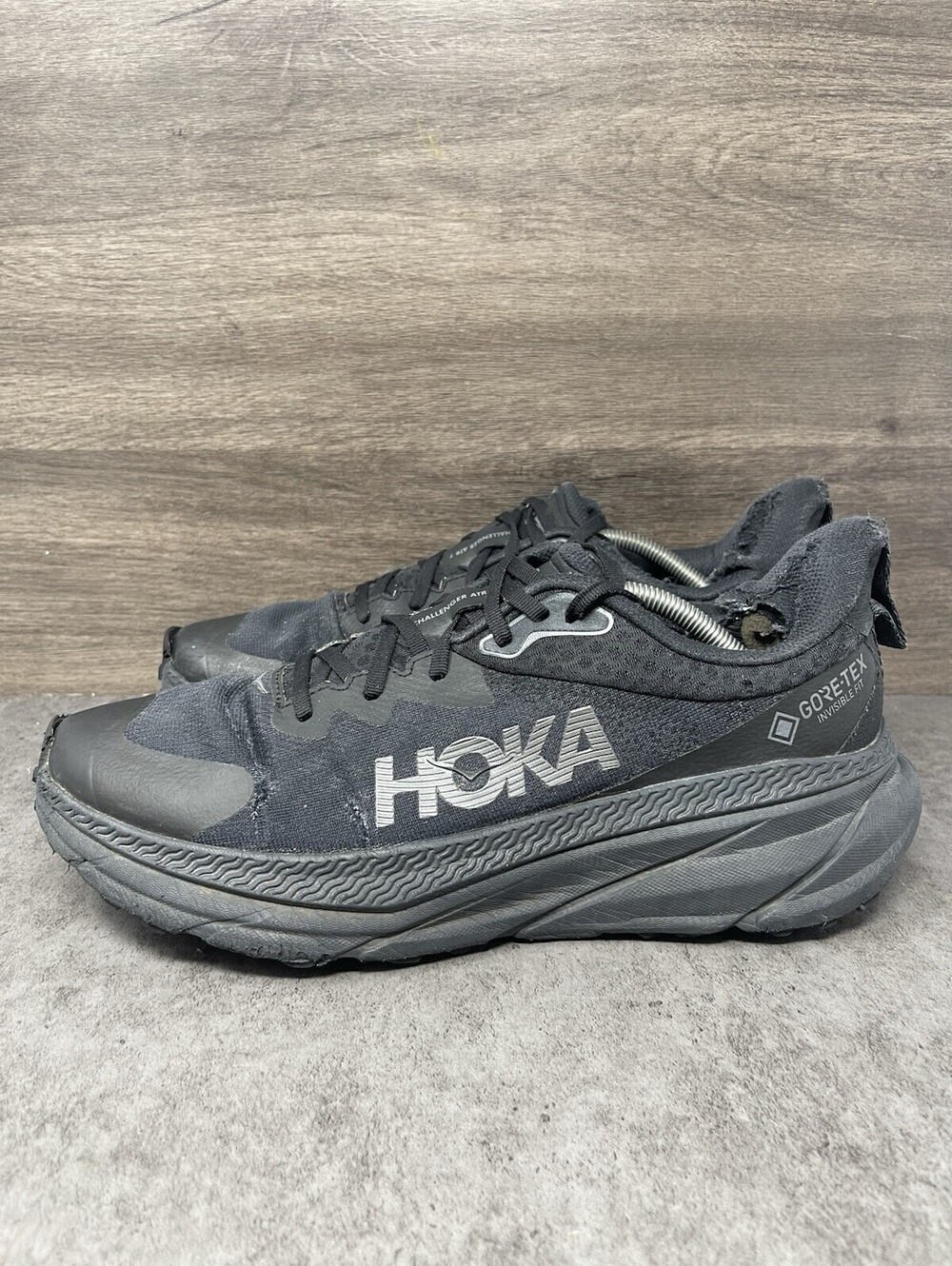 HOKA Challenger ATR 7 GTX Black Size 12 Mens Gore Tex Trail Running Shoes